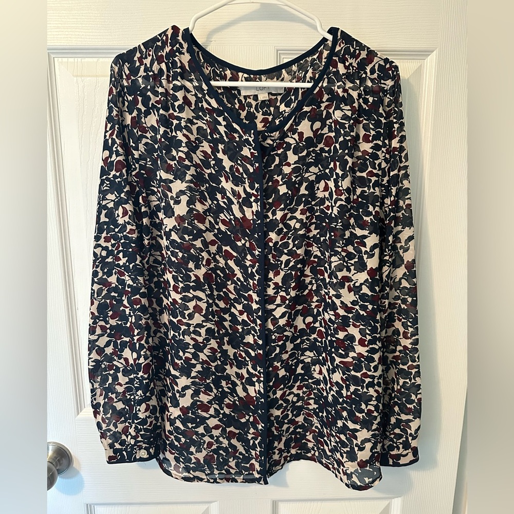 Sheer long sleeve blouse